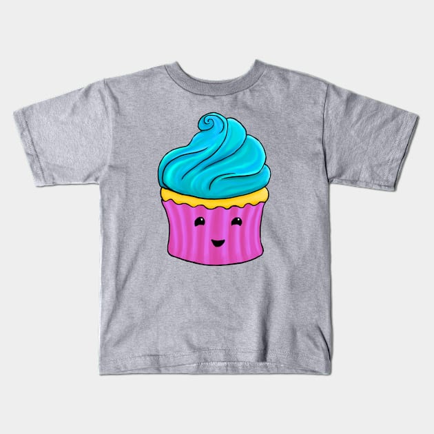 Happy cupcake Kids T-Shirt by TheBlueNinja